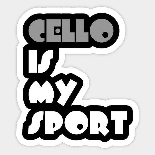 Cello Is My Sport Typography White Design Sticker by Stylomart